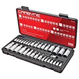 CARBYNE 33 Piece Master Hex Bit Socket Set, S2 Steel Bits | SAE & Metric