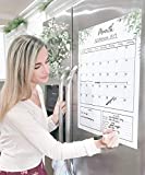 Dry Erase Board Calendar Magnetic Monthly Calendar Planner for Fridge 16 X 20 Large Calendar Kitchen Whiteboard with Meal Planner