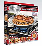 Gotham Steel Smokeless Stovetop Nonstick Healthy Indoor Kitchen Korean BBQ Grill with Drip Tray, Ceramic Copper Coated, Dishwasher Safe, 1 Pack, Brown
