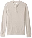 Amazon Brand - Goodthreads Men's Long-Sleeve Slub Thermal Henley, Heather Oatmeal, Large