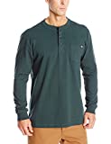 Dickies Men's Long Sleeve Heavyweight Henley, Hunter Green, Larget/Tall