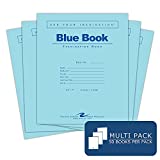 Roaring Spring Exam Book 8.5 x 7 Inches 6 Sheets/12 Pages Wide Ruled with Margin Blue Cover Sold as Pack of 50 Books (77511)