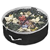 Primode Wreath Storage Bag 36" | Garland Wreaths Container with Clear Window for Easy Xmas Holiday Storage | Durable 600D Oxford Material