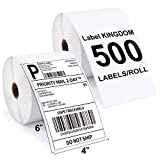 Label KINGDOM 4"x6" Direct Thermal Shipping Labels, White Mailing Postage Labels Compatible with MUNBYN, Rollo, Zebra 2844 ZP450 ZP500, Strong Permanent Adhesive, 500 Labels/Roll (2 Rolls)