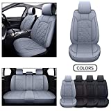 INCH EMPIRE Seat Cover 5 Seats Full Set Universal Fit for Most Sedan SUV Truck Pickup Airbag Compatible Synthetic Leather Car Seat Cushion Protector All Weather Water-Proof (Triangle Grey)