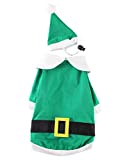 Impoosy Christmas Dog Shirt with Funny Hat Pet Cute Elf Santa Claus Costume Clothes Cat Small Dog Soft Cotton Xmas T-Shirt Outfit Set (XS)