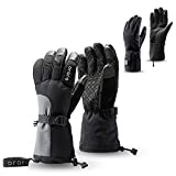 ORORO Heated Gloves for Men and Women, 3-in-1 Warm Gloves for Hiking Skiing Motorcycle (Black & Gray,L)