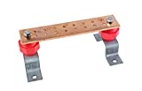 SCGB-1KT - .25" x 2" x 10" Copper Ground Bus Bar Kit - UL Listed - Wall/Surface Mount - Kit Includes Mounting Brackets, 2.5kV Insulators, Hardware