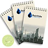 RainWrite Waterproof Notepad for All Weather, Waterproof Journal Writing Paper with Yellow Graph Pages, Spiral Notebook for Outdoors 4" x 6" (3 Pack) by Ring Binder Depot