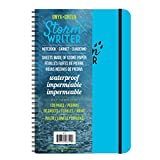 Onyx and Green, New Waterproof Notebooks STORM WRITER, 6" x 9", Poly Cover with Elastic Closure (6722)