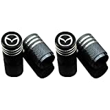 Car Tire Air Valve Caps- Auto Wheel Tyre Dust Stems Cover with Logo Emblem Waterproof Dust-Proof Universal fit for Cars, SUV, Truck, Motorcycles 4 Pieces