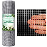 AMAGABELI GARDEN & HOME 48x50 Hardware Cloth 1/4 inch Square Galvanized Chicken Wire Welded Fence Mesh Roll Raised Garden Bed Plant Supports Poultry Netting Cage Wire Snake Fence