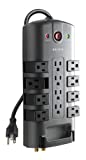 Belkin Surge Power Strip Protector - 8 Rotating & 4 Stationary AC Multiple Outlets - 8 ft Long Heavy Duty Extension Cord Flat Pivot Plug for Home, Office, Travel, Desktop & Charging Brick, 4320 Joules