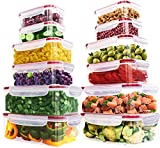 Utopia Kitchen 24 Pieces Plastic Food Containers set [12 Containers & 12 Lids] Food Storage Containers with Airtight Lids - Reusable & Leftover Lunch Boxes - Leak Proof, Freezer & Microwave Safe