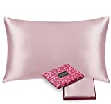World's Softest, Smoothest, Natural 100% Silk Pillowcase for Hair & Skin, Machine Washable, 22 Momme Mulberry Silk, Both Sides (King, Blush)