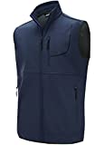 Willit Men's Golf Vest Lightweight Sleeveless Jacket Fleece Lined Softshell Outerwear for Hiking Runing Causal Blue M
