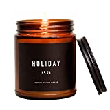 Sweet Water Decor Holiday Candle | Cloves, Pine, and Sandalwood Festive Winter Scented Soy Candles for Home | 9oz Amber Glass Jar, 40 Hour Burn Time, Made in the USA