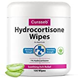 Curaseb Hot Spot Treatment Wipes for Dogs & Cats  Instant Itch Relief for Hot Spots, Paw Licking, Rashes, Allergies, Bites, Dry Skin  with Soothing Aloe - 100 Wipes