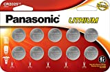 Panasonic CR2025 3.0 Volt Long Lasting Lithium Coin Cell Batteries in Child Resistant, Standards Based Packaging, 10 Pack