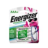 Energizer Rechargeable AAA Batteries, NiMH, 800 mAh, Pre-Charged, 4 count (Recharge Power Plus)