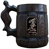 Green Dragon Beer Mug, 17oz, LOTR Gifts, Lord Of The Rings Prop, Fathers Day Beer Mug, 21st Birthday Gifts For Him, LOTR Decorations, LOTR Merchandise, Wooden Beer Stein