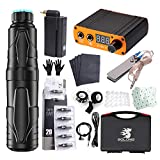 Solong Tattoo Rotary Tattoo Machine Pen 1 Tattoo Battery 20PCS Needles Cartridges Bandage Aftercase Tattoo Film RCA Wirless Power Supply with Case EM138P192EN07KIT-1