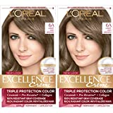 L'Oreal Paris Excellence Creme Permanent Hair Color, 6A Light Ash Brown, 100 percent Gray Coverage Hair Dye, Pack of 2