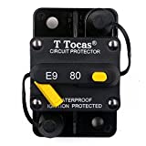 T Tocas 80 Amp Circuit Breaker Trolling with Manual Reset, 12V- 48V DC, Waterproof (80A)