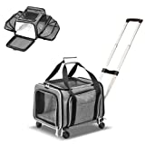 Ruff Life Airline Approved Expandable Premium Pet Carrier on Wheels- Two Sided Expandable Rolling Carrier- Designed for Dogs & Cats- Extra Spacious Soft Lined Carrier!