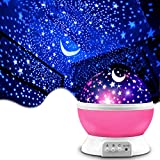 Star Projector, MOKOQI Night Light Lamp Fun Gifts for 1-4-6-14 Year Old Girls and Boys Rotating Star Sky Moon Light Projector for Kids Bedroom Decor -Pink