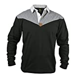 Guinness Heritage Charcoal Grey and Black Long Sleeve Rugby Jersey (X-Large)