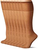 L'eggs Everyday Women's Nylon Plus Knee Highs Sheer Toe-Multiple Packs Available, Sun Tan 8-Pack, One Size