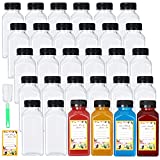 30 Pack 8oz Empty Plastic Juice Bottles with Leak-Proof Caps Food Grade Recyclable Bulk Beverage Containers Clear PET Plastic Bottles for Homemade Juice, Smoothie, Milk and Drinks
