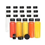 WANBAO 8 OZ Round Plastic Juice Bottle, Reusable Transparent Bulk Beverage Container With Black Lid, Suitable For Juice, Milk And Other Beverages 20 Pcs.