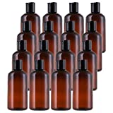 Bekith 16 Pack 8oz Plastic Squeeze Bottles with Disc Cap, Clear Travel Containers For Shampoo, Lotions, Liquid Body Soap, Creams