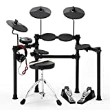 QoQoba Electronic Drum Set PRO Lite 8K Series | MIDI Digital Electric Drum Set for Kids Adult Beginners | 3-Cymbals, 3-Toms, 1-Snare, 1 Module | Incl Stdio Headphone & Drum Seat w/ 60-Days Live Lesson