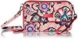 Vera Bradley Women's Cotton Crossbody Purse with RFID Protection Wristlet, Stitched Flowers, One Size