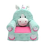 Animal Adventure | Sweet Seats | Teal Unicorn Children's Plush Chair, Larger :14" x 19" x 20"