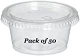 Reditainer - Plastic Disposable Portion Cups - Jello Shot Cup - The Perfect Souffle Cup (2 Ounce, Package of 50 Cups With Lids)