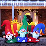 Joiedomi Christmas Inflatable Decoration 6ft Christmas Three Happy Gnomes Inflatable with Build-in LEDs Blow Up Inflatables for Xmas Party Indoor, Outdoor, Yard, Garden, Lawn, Winter Decor