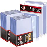50 Counts Top Loaders Trading Card Sleeves, Penny Sleeves Thick Plastic Toploaders, Trading Card Sleeves Holder Fit for Baseball MTG, Yugioh Card (Include 50 Thick Sleeves & 200 Soft Sleeves)