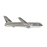MENDEPOT Novelty Silver Tone Airplane Tie Clip with Box Aircraft Plane Airline Tie Clip