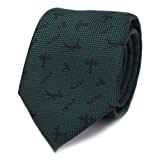 MENDEPOT Black Airplanes Hunter Green Necktie With Gift Box Aircraft Tie Plane Tie