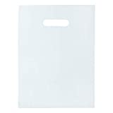 InfinitePack Clear Merchandise Poly Bags Reusable Plastic Bag for Clothing, Shopping, Tradeshow, Retails Pack of 100 - 12x15 - 1.25 Mil LDPE Clear Handle Bag