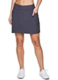 RBX Active Women's Fashion Stretch Woven Flat Front Athletic Golf/Tennis Skort with Attached Bike Shorts and Pockets S20 Charcoal S