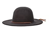 Brixton Men's Tiller Wide Brim Felt Fedora Hat, black, Small