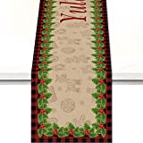 Yule Table Runner Pagan Christmas Buffalo Plaid Table Cloth Red Buffalo Check Table Cover Norse Wiccan Pagan Themed Welcome Party Wedding Dining Xmas Kitchen Holiday Rectangular Table Decorations