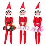 Miunana 3 Pcs Skirts Set Christmas Doll Clothes Party Grown Skirts for Elf on The Shelf Doll Clothes（Not Include Doll）