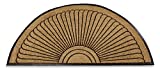 Kempf Half Round Inlaid Sun Ray Doormat, Outdoor, Entrance Mat, Extra Large Size, Great for Double Doors, Heavy Duty, 3 x 6-feet