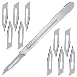 11PCS 10 Scalpel Blades #11 Scalpels Surgical Sterile Blades and Including One Handle #3 Pefect for Daily Use Biology Lab Anatomy Medical Students DIY Crafts Repair Equipment